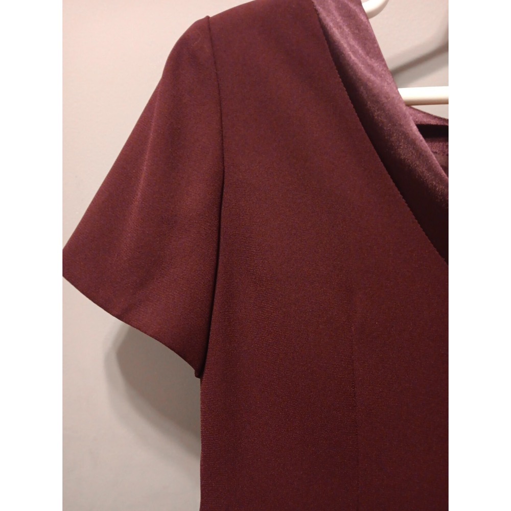 Talbots Womens Size 12 Maroon Formal Coquette Minimalist Dress Shoulder Pads - Picture 10 of 16